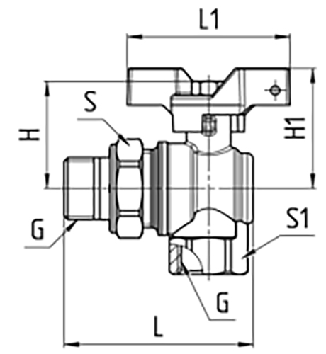 Кран шаровой Aquasfera 1011-02 Euro 3/4″ Ду20 Ру40 угловой полнопроходной, двухходовой, латунь никелированная, уплотнение - PTFE, внутренняя резьба / американка, ручка-бабочка Кран шаровой Aquasfera 1011-02 Euro 3/4″ Ду20 Ру40 угловой полнопроходной, двухходовой, латунь никелированная, уплотнение - PTFE, внутренняя резьба / американка, ручка-бабочка