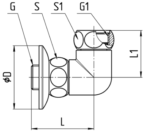 Соединители Aquasfera 9206 Ду15-25 Ру16 для полотенцесушителя корпус - латунь хромированная, угловые переходные с отражателем