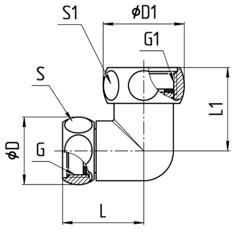 Соединители Aquasfera 9207 Ду25 Ру16 для полотенцесушителя корпус - латунь хромированная, угловые переходные