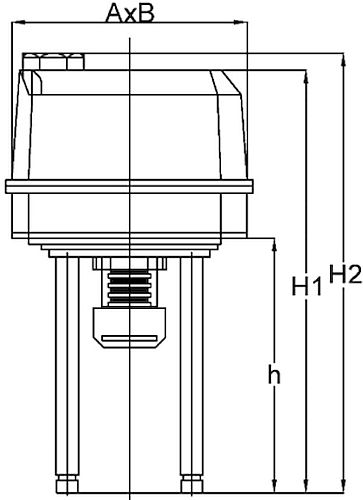 Клапан регулирующий трехходовой АСТА Р323 ТЕРМОКОМПАКТ Ду40 Ру16 с электроприводом ЭПА 0.6 кН 220B (4-20 мА)