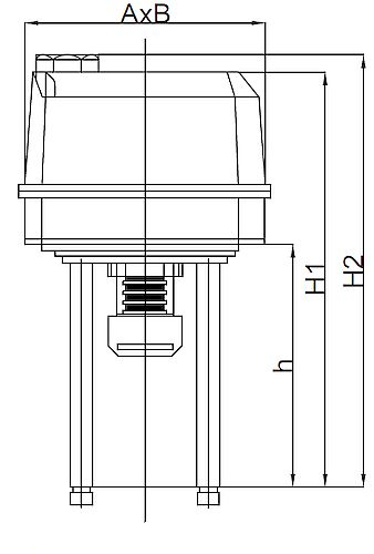 Клапан регулирующий трехходовой АСТА Р323 ТЕРМОКОМПАКТ Ду40 Ру16 с электроприводом ЭПР 0.6 кН 220B (3-х поз. сигнал)