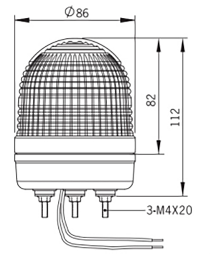 Лампа сигнальная Autonics MS86L-F02-Y диаметр - 86мм, постоянное/мигающее свечение, цвет - желтый, 24В, IP65