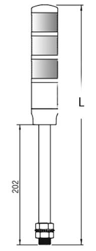 Колонна светосигнальная Autonics PMEM-202-RG диаметр - 45мм, основание корпуса - 72.5мм, постоянное свечение, цвет - красный/зеленый, 24В, IP52