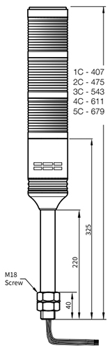 Колонна светосигнальная Autonics PRMZ-301-RYG диаметр - 56мм, основание корпуса - 105мм, постоянное свечение, с зуммером, цвет - красный/желтый/зеленый, 12В, IP20