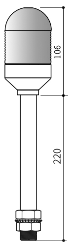 Колонна светосигнальная Autonics PTD-DMF-102-R диаметр - 56мм,  короткий корпус, постоянное/мигающее свечение, цвет - красный, 24В, IP65