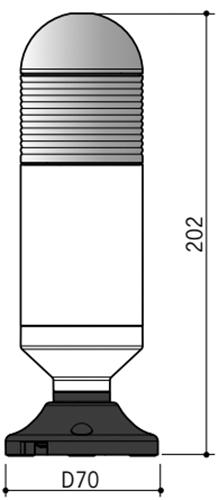 Колонна светосигнальная Autonics PTD-AG-102-RYG диаметр - 56мм, постоянное свечение, цвет - красный/желтый/зеленый, 24В, IP65