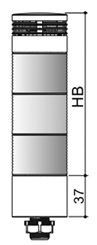 Колонна светосигнальная Autonics PTE-LCB-302-RYG диаметр - 56мм, основание корпуса - 37мм, постоянное свечение, с зуммером, цвет - красный/желтый/зеленый, 24В, IP50