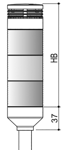 Колонна светосигнальная Autonics PTE-DMZ-302-RYG диаметр - 56мм, основание корпуса - 37мм, постоянное/мигающее свечение, с зуммером, цвет - красный/желтый/зеленый, 24В, IP50