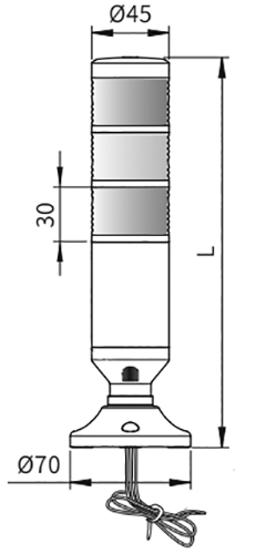 Колонна светосигнальная Autonics PL4GB-202-RG диаметр - 45мм, постоянное свечение, с зуммером, цвет - красный/зеленый, 24В, IP52