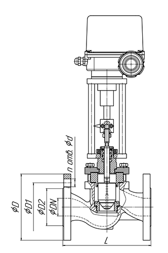 Клапаны запорные Авангард КЗр 15с922нж/п Ду15-300 Ру16-40 двухходовые, фланцевые, корпус - углеродистая сталь, без электропривода