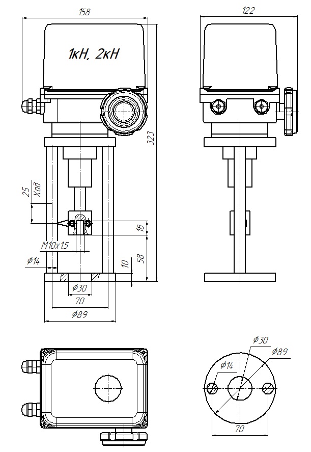 Электропривод Авангард ПЭП-САЗ-2-2000-25/30-У2-230AC-IP67-0/12