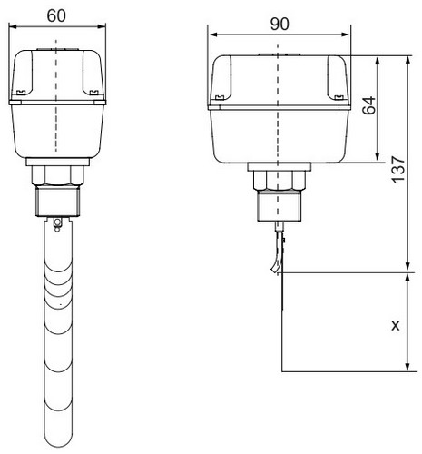 Реле потока BD FS-2R 1NPT лопастное, диапазон потока 18-2000литр/мин, корпус - латунь, резьба присоединения G1