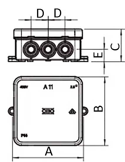 Коробка распределительная OBO Bettermann A11 85x85x40 мм, 12 вводов, влагозащищенная, IP55, светло-серая RAL7035