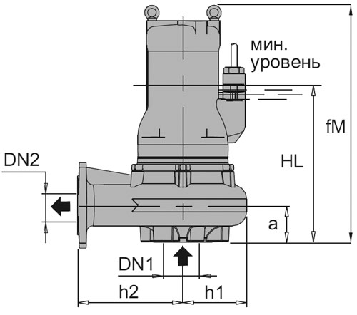 Насос дренажный Calpeda GMN 30-80A Ду80 Ру10 погружной, вертикальный, электродвигатель 3x400/690 В, 5.7 кВт, напор - 24 м, производительность - 108 м3/ч, материал корпуса - чугун