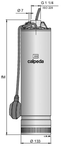 Насосы колодезные Calpeda MXSM Ду32 погружные, вертикальные, электродвигатель 230 В, 0.9-1.1 кВт, напор - 43-66 м, производительность - 8 м3/ч, материал корпуса - сталь