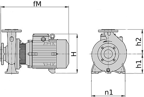 Насос центробежный Calpeda NM 32/12A Ду50x32 Ру10, моноблочный, одноступенчатый, трехфазный, производительность - 15 м3/ч, напор - 23 м, мощность - 1.1 кВт, присоединение - фланцевое, материал рабочего колеса - латунь