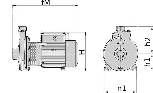 Насосы центробежные Calpeda NMM Ду25x25 Ру10 поверхностные, моноблочные, одноступенчатые, монофазные, производительность - 4.8-8.4 м3/ч, напор - 37.5-47.5 м, мощность - 1.1-1.8 кВт, присоединение - резьбовое, материал рабочего колеса - латунь