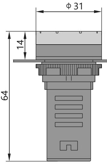 Лампа сигнальная CHINT ND16-22D/2 со встроенным резистором 20А, 230В, IP40, цвет – синий