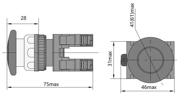 Кнопка CHINT NP8-01M/14  нажимная грибовидная, с самовозвратом, контакт 1НЗ, IP65, цвет – красный