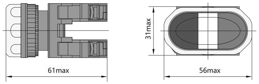 Кнопка CHINT NP8-11S комбинированная, контакты 1НЗ+1НО, IP65, цвет – красный/зеленый