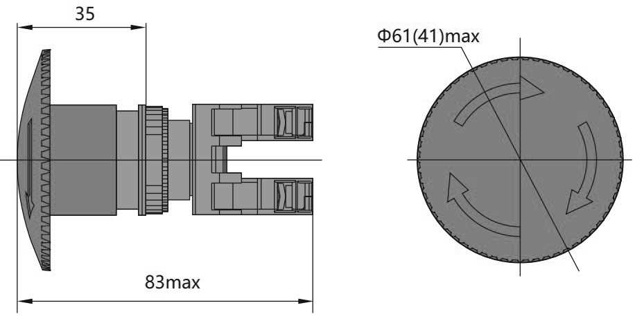 Кнопка CHINT NP8-01ZS/14 нажимная грибовидная, с фиксацией, контакт 1НЗ, IP65, цвет – красный