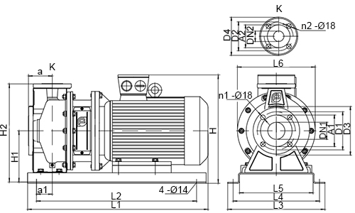 Насосы центробежные CNP ZS Ду50-100x32-80 Ру10 одноступенчатые горизонтальные, материал рабочего колеса - нержавеющая сталь AISI304