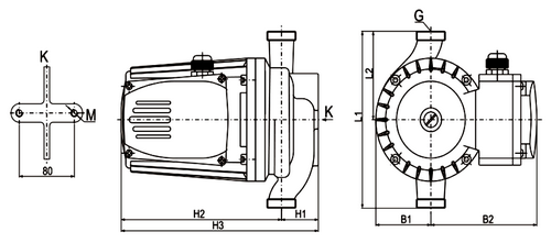 Насос циркуляционный CNP CMS(L)25-16T3M Ду25 Ру10 1х230 В 50 Гц, корпус – чугун