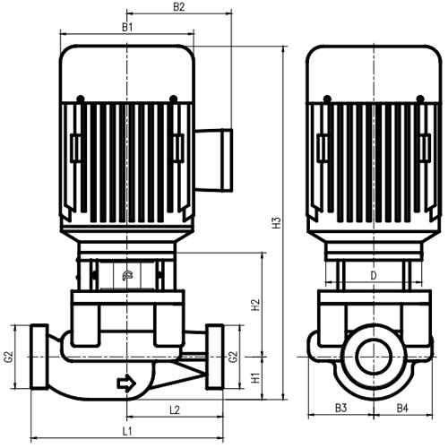 Насос циркуляционный CNP 2SWSTJ TD32-6(I) Ду32 Ру16 одноступенчатый, вертикальный, производительность - 6 м³/ч, напор - 6 м, мощность - 0.25 кВт, 3x220/380 В, материал корпуса - чугун, материал рабочего колеса - нержавеющая сталь