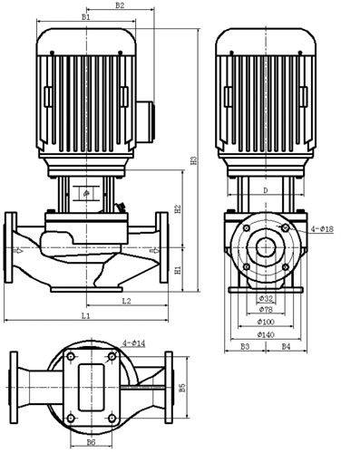Насосы циркуляционные CNP 2SWSCJ TD32(I) Ду32 Ру12 одноступенчатые, вертикальные, производительность - 6 м³/ч, напор - 12.5-15 м, мощность - 0.75-1.1 кВт, 3x220/380 В, материал корпуса - нержавеющая сталь, материал рабочего колеса - нержавеющая сталь