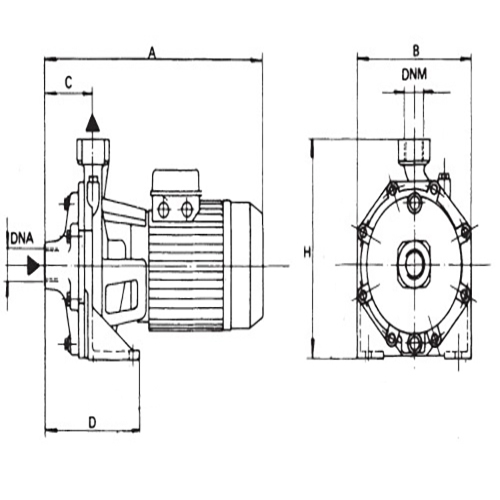 Насос центробежный DAB K 55/50M 230В Ру8, однофазный, резьбовое соединение 1 1/4″x1″