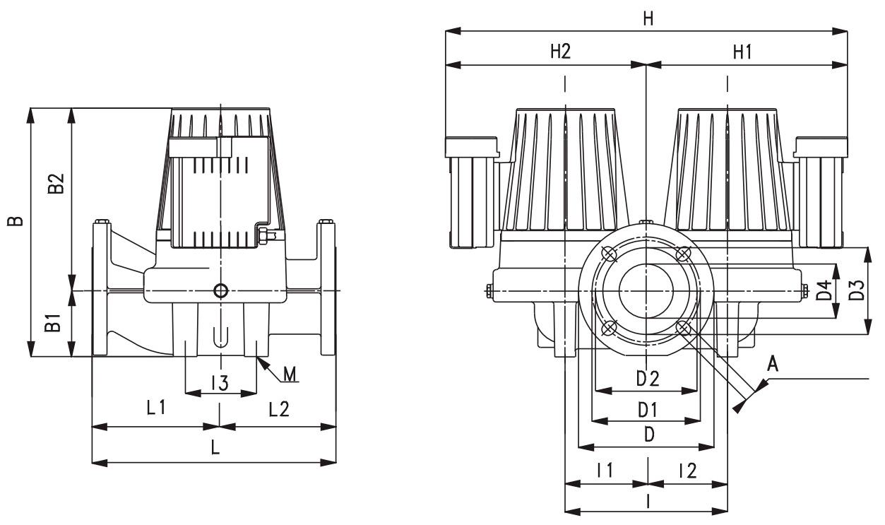 Насос циркуляционный сдвоенный с мокрым ротором DAB DPH 120/250.40 M Ру10 1х230B/50Гц