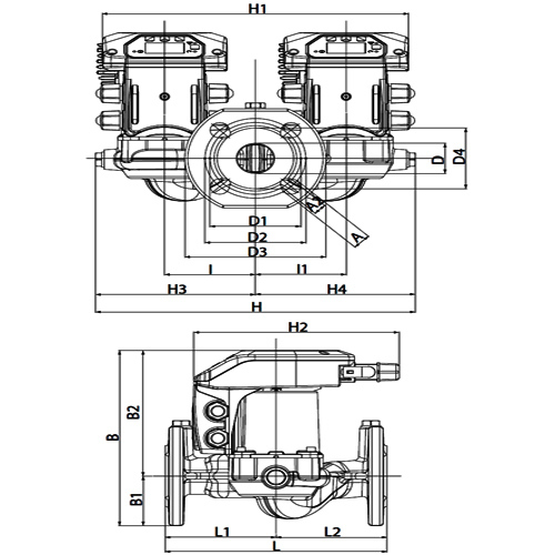 Насос циркуляционный DAB EVOPLUS SMALL D 40/220.32 M Ду32 Ру16 сдвоенный, IP44, мощность - 75 Вт, производительность - 120 л/мин, напор - 4.2 м вод. ст., 220/240В-50/60Гц с электронным регулированием с мокрым ротором