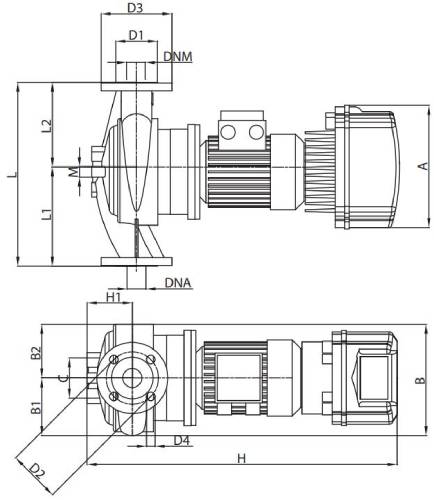 Насос циркуляционный DAB CP-GE 80-2400/A/BAQE/5.5 T MCE55/CIE3 поверхностный, корпус - чугун, мощность - 6.69кВт, напор - 24м, производительность - 1700л/мин, 380В