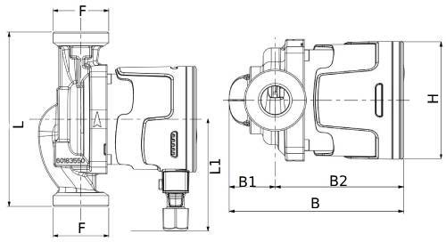 Насос циркуляционный DAB EVOSTA 2 80/150 SAN 1″ M поверхностный, корпус - нержавеющая сталь, мощность - 0.055кВт, напор - 8м, производительность - 70л/мин, 220В
