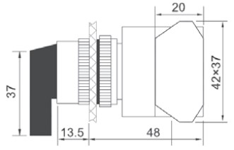 Переключатель DEKraft ПЕ-22-ALC-2 2-позиционный ″I-O″, с фиксацией, контакты 1НО+1НЗ, 10А, 220В, IP54, удлиненная ручка, цвет – черный