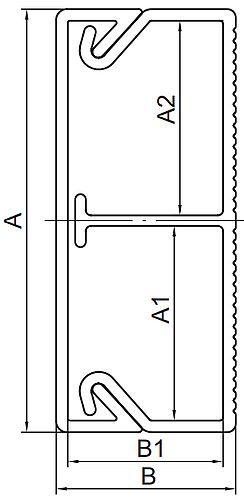 Кабель-каналы DKC TMC 40-50x17-20 мм, 2-х секционные, материал - ПВХ, цвет - белый, длина - 2 м