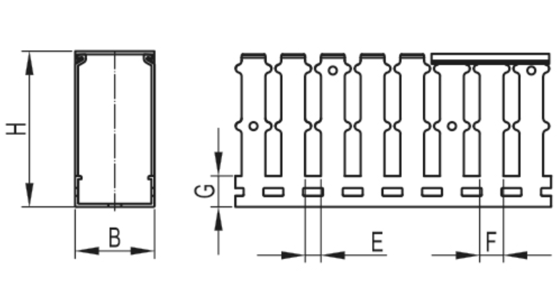 Кабель-каналы DKC RL12 25х40-40х60 L2000 перфорированный, корпус - ПВХ, цвет - серый