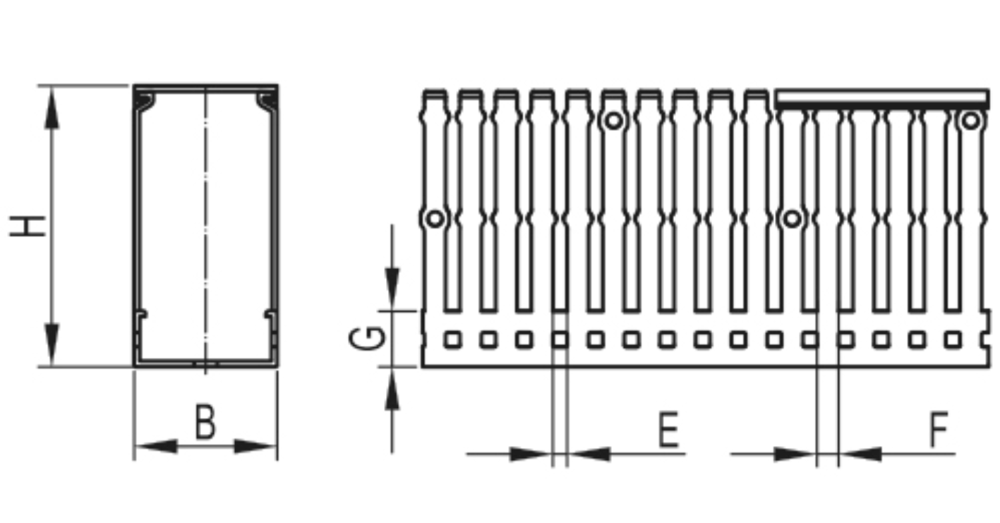 Кабель-каналы DKC RL6 25х40-40х80 L2000 перфорированный, корпус - ПВХ, цвет - серый