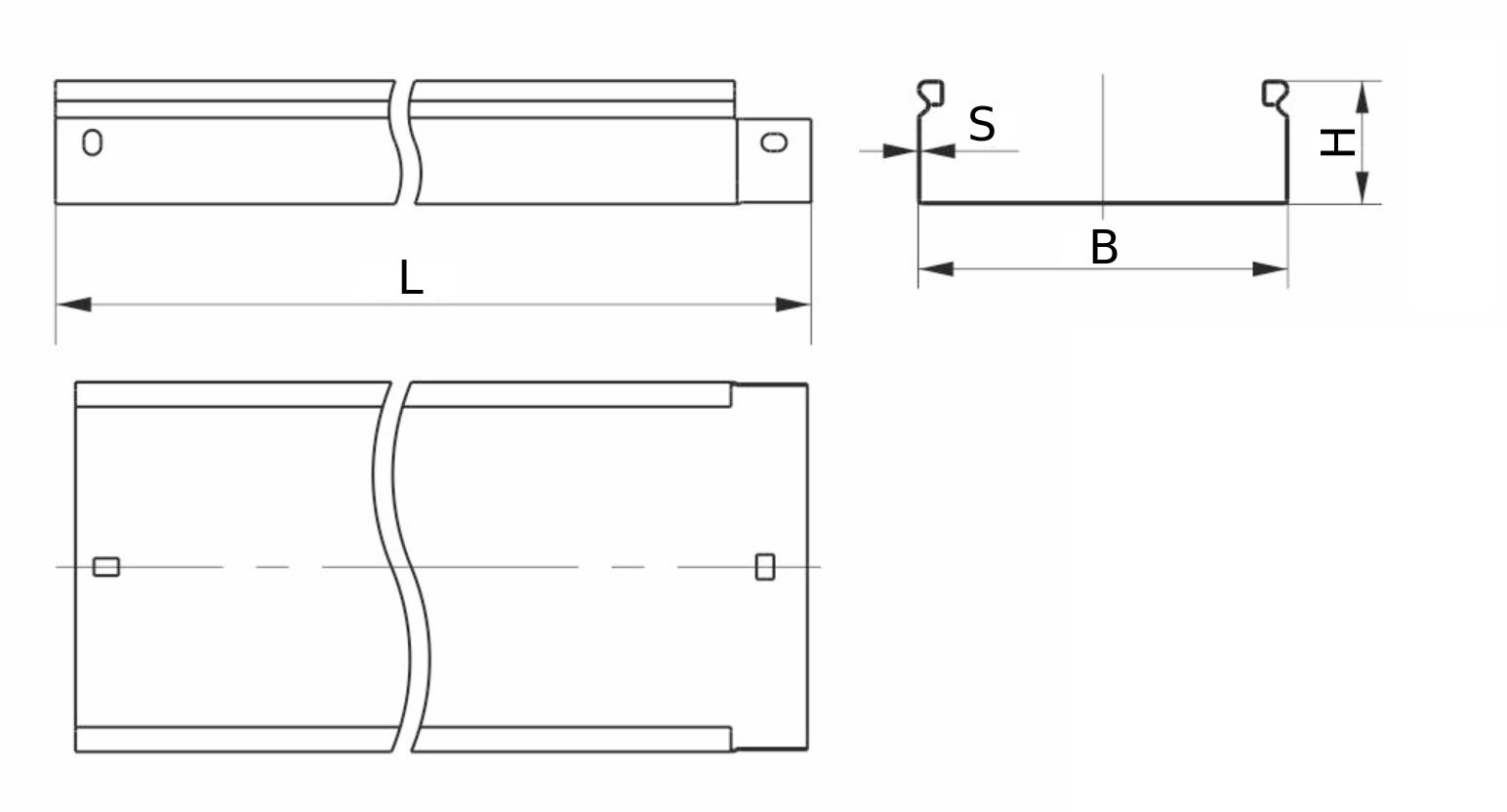 Лотки листовые IEK неперфорированные 50-300х35-100 L3000 толщина 0,7-1 мм, корпус сталь, покрытие - горячее цинкование