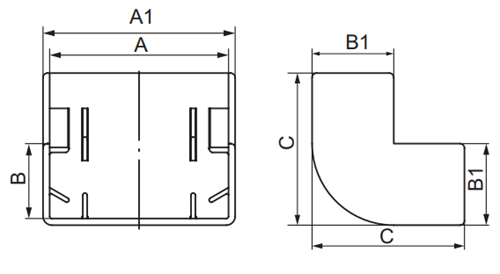 Углы внешние DKC AEM 25-50x17-20 мм для кабель-канала, корпус - пластик, цвет - белый