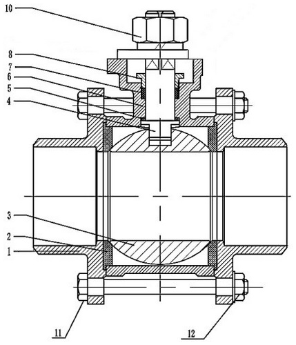 Кран шаровой DN.ru BV3232P(3pc)-FP-W-ISO-H Ду65 Ру25 полнопроходной двухходовой, нержавеющая сталь SS316, под приварку, уплотнение - PTFE, с пневмоприводом DN.ru PA-DA-83 двойного действия