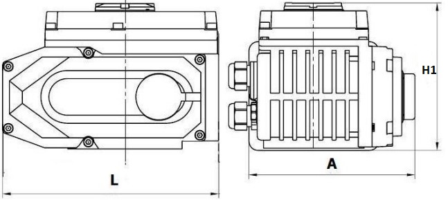 Краны шаровые DN.ru BV3232P(2pc)-FP-F-R-ISO Ду200 Ру16 полнопроходные фланцевые, корпус - нержавеющая сталь 316, с электроприводом 1/4-оборотным DN.ru QT-N-EM-O1-24VDC-У1 24В