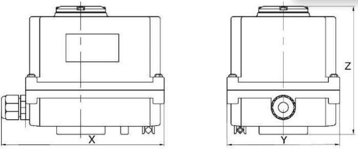 Затвор дисковый поворотный DN.ru WBV1616N-2W-Fb-H Ду50 Ру16 корпус - чугун QT450, диск - чугун QT450, уплотнение - NBR, межфланцевый, с электроприводом 1/4-оборотным DN.ru QT-N-003EM-O1-220VAC-У1 MINI 220В