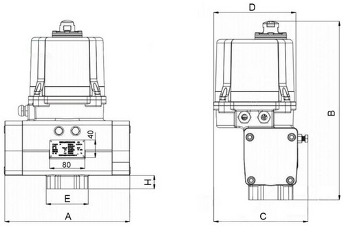 Краны шаровые DN.ru BV3232P(2pc)-FP-T-ISO-H Ду10-100 Ру40-63 полнопроходные, резьбовые, внутренняя резьба, корпус - нержавеющая сталь 316, уплотнение - PTFE, с электроприводом четвертьоборотным DN.ru QTSA-N-EM-O0-220VAC