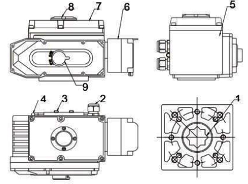 Электропривод четвертьоборотный DN.ru QT-N-010EM-A1-220VAC-У1 c датчиком обратной связи и входным управляющим сигналом 4-20 мА HARK