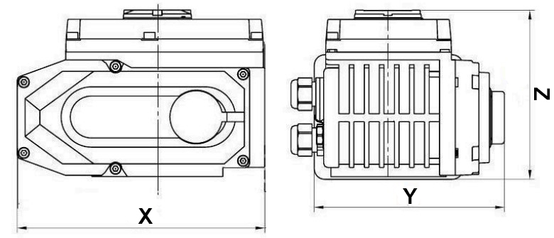 Четвертьоборотный электропривод DN.ru QT-N-060EM-O1-24VDC-У1