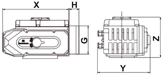 Четвертьоборотный электропривод DN.ru QT-N-015EM-A1-220VAC-У1