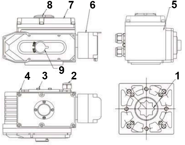 Четвертьоборотные электроприводы DN.ru QT-N-xEM-B1-220VAC-У1