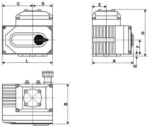 Затвор дисковый поворотный DN.ru WBV4242E-2W-Fb-ISO Дн100 Ру10 межфланцевый, корпус - НПВХ, диск - НПВХ, уплотнение - EPDM, с электроприводом DN.ru QT-N-003EM-O1-24VDC-У1 HARK