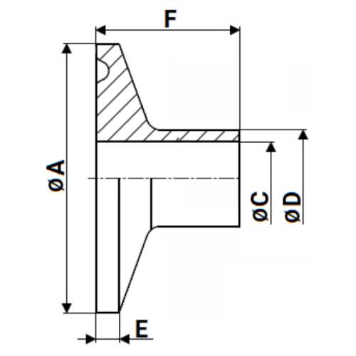 Штуцеры CLAMP DN.ru UC-31-W-х Ду15-100 Ру10, корпус - нержавеющая сталь 304, присоединение - под приварку